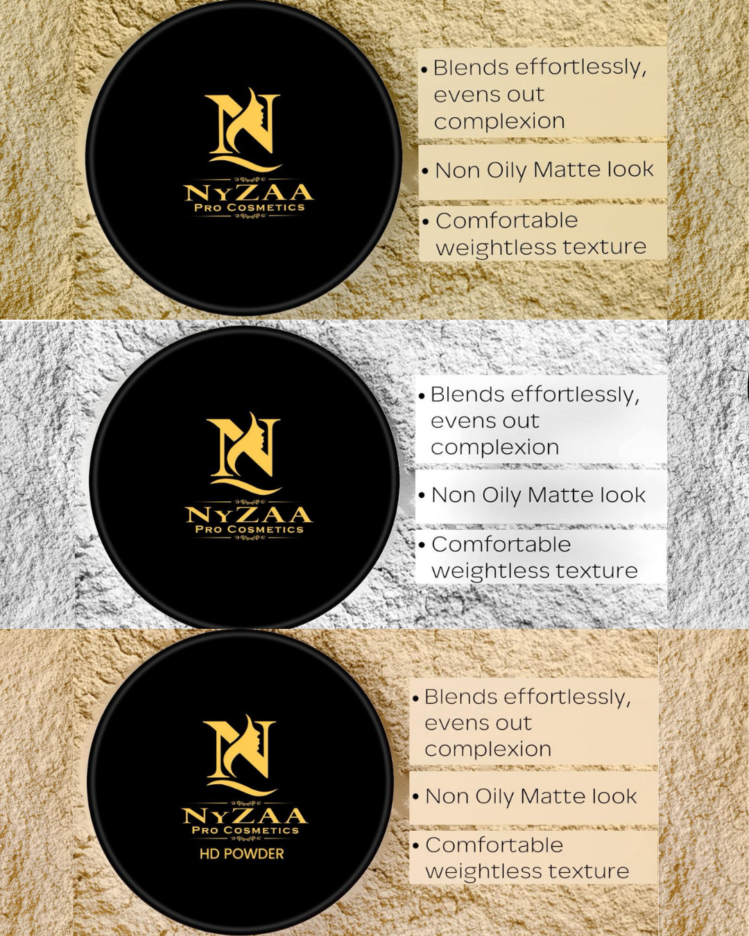 NyZAA HD Powder (Choose any) + Heart Puff COMBO