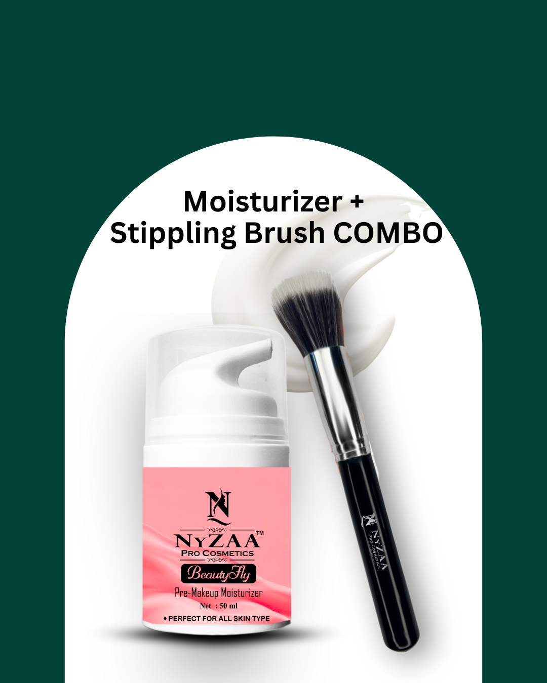 NyZAA Moisturizer + Stippling Brush COMBO
