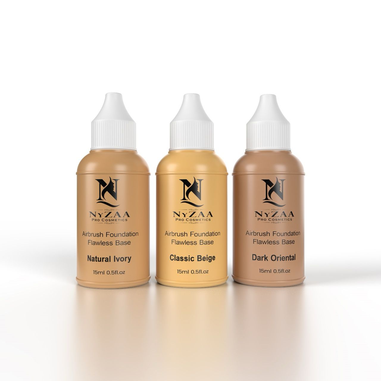 NyZAA Airbrush Liquid Foundation (3 Shades) + Thinner COMBO