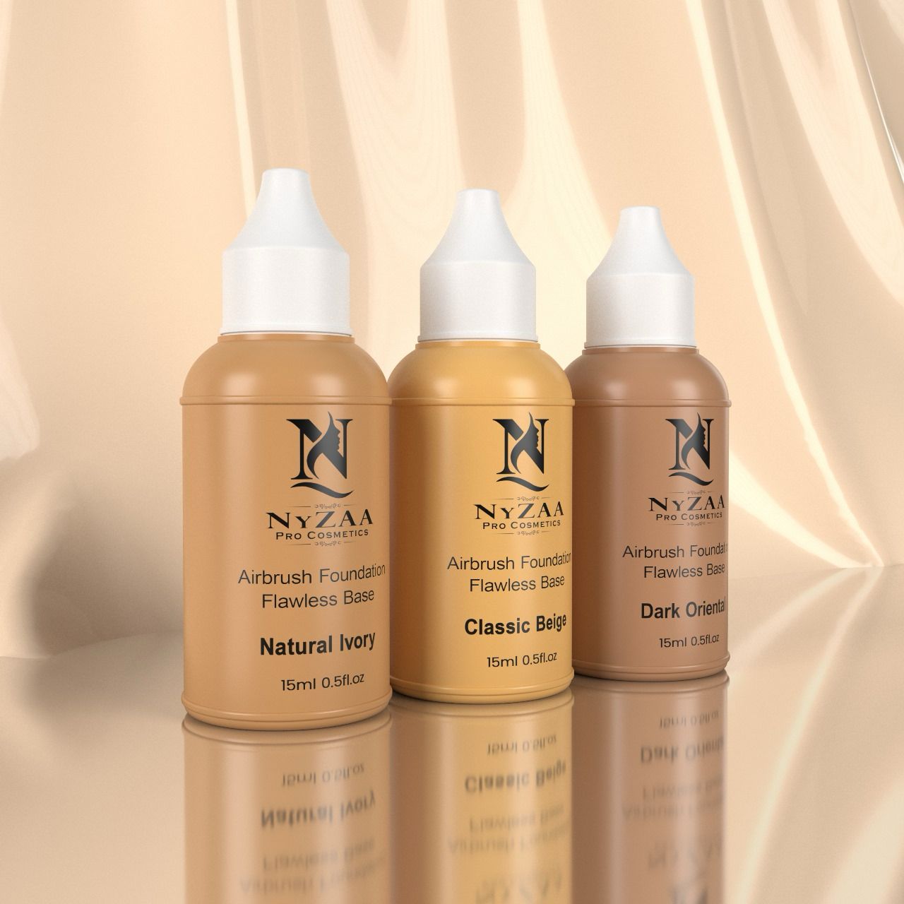 NyZAA Airbrush Liquid Foundation (3 Shades) + Thinner COMBO