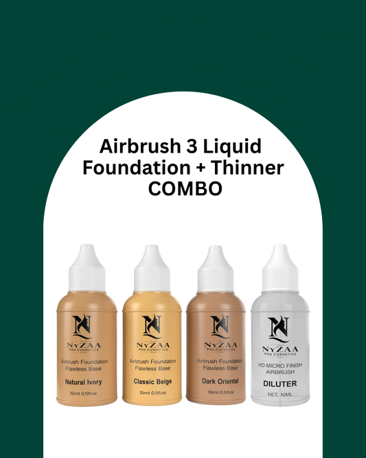 NyZAA Airbrush Liquid Foundation (3 Shades) + Thinner COMBO