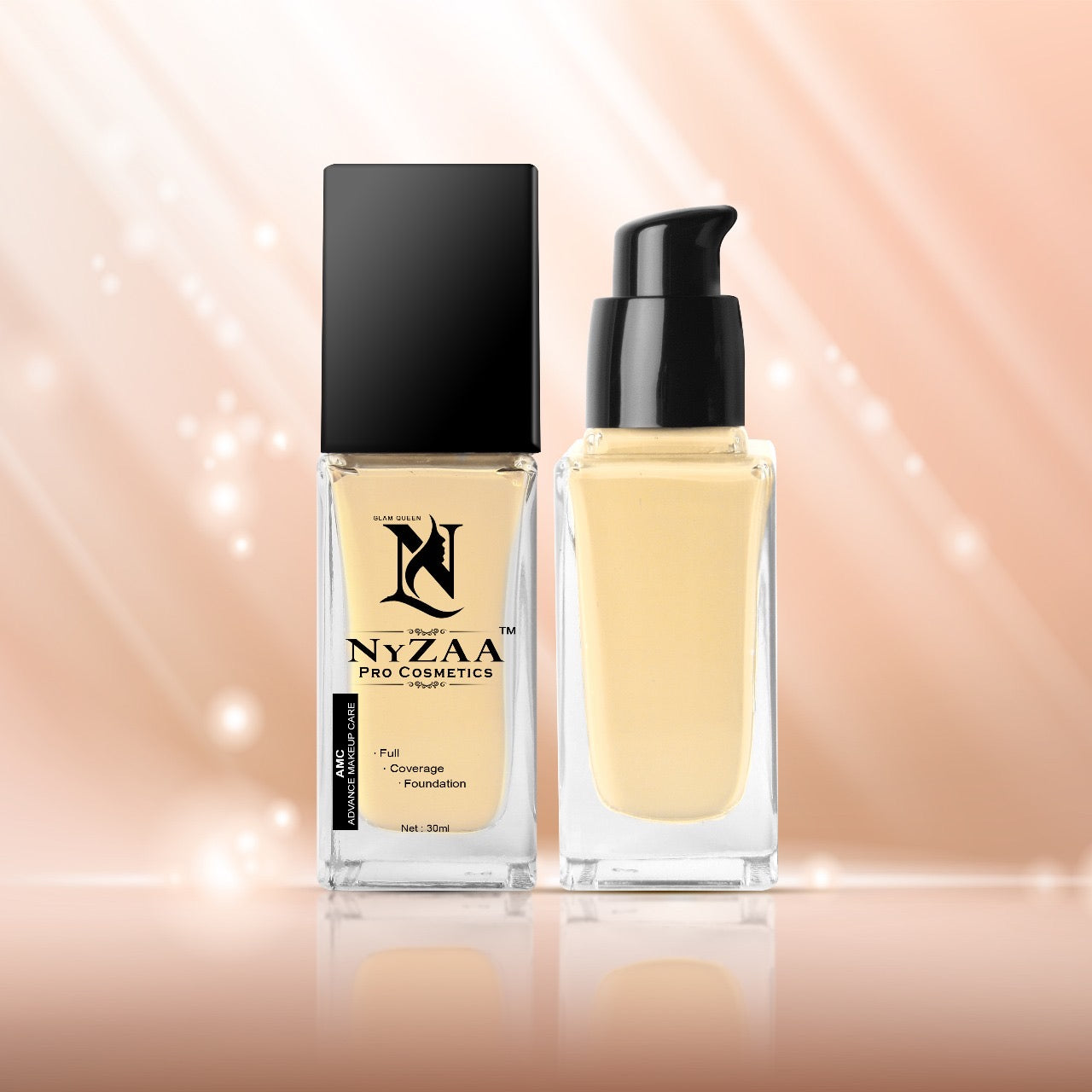 NyZAA HD Foundation (01 Delhi Fair) High Coverage & WaterProof Long Lasting Makeup,