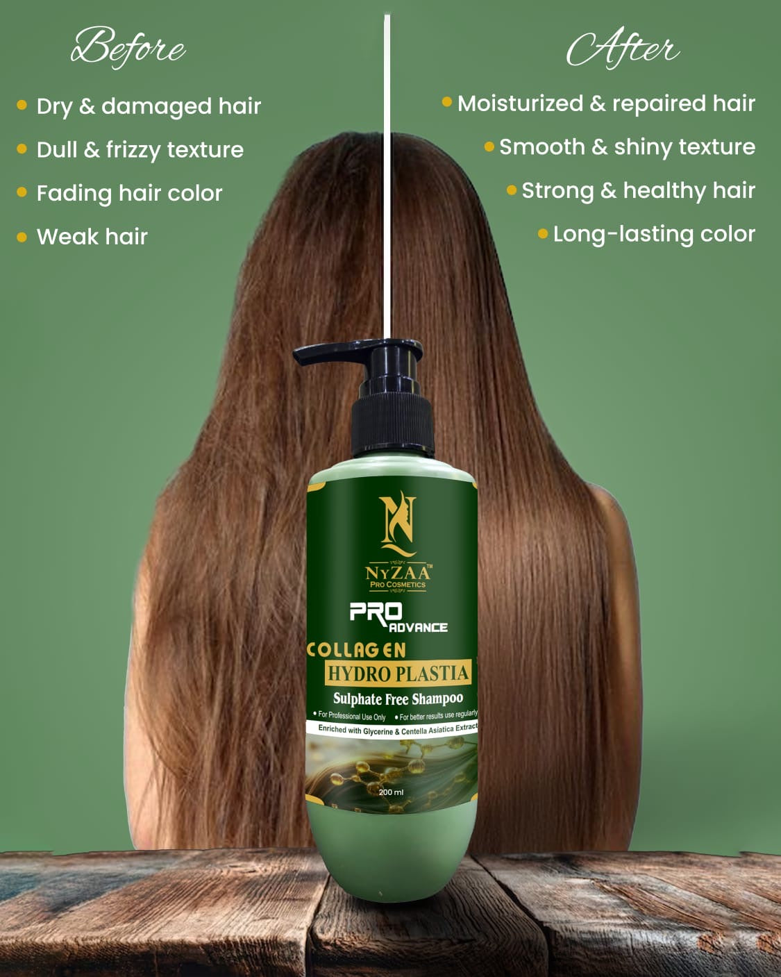NyZAA Collagen Hydro Plastia Shampoo 200ml ( Home Use)