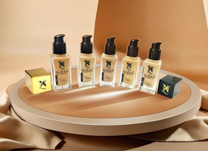 NyZAA HD Foundation (01 Delhi Fair) High Coverage & WaterProof Long Lasting Makeup,
