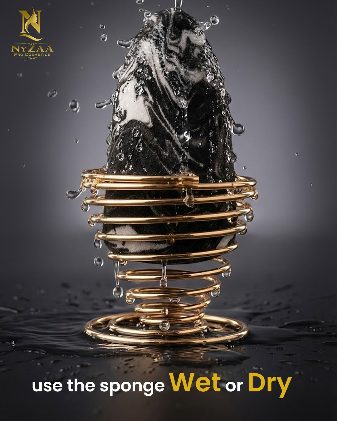 NyZAA Black Marble Blender ( long Shape) 1pc