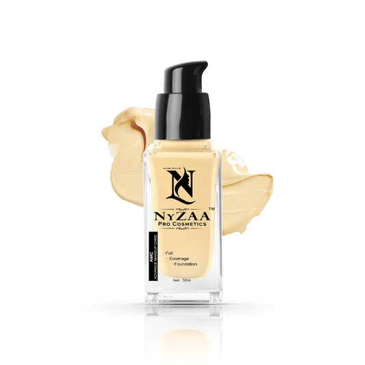NyZAA HD Foundation (01 Delhi Fair) High Coverage & WaterProof Long Lasting Makeup,