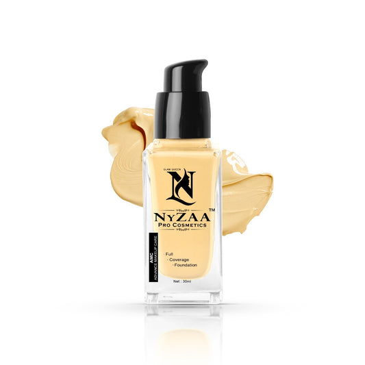 NyZAA HD Foundation (02 Bombay Yellow) High Coverage & WaterProof Long Lasting Makeup,