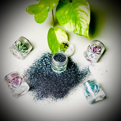 NyZAA Black Smokey Glitter Nc-G45, High Quality Pigmented