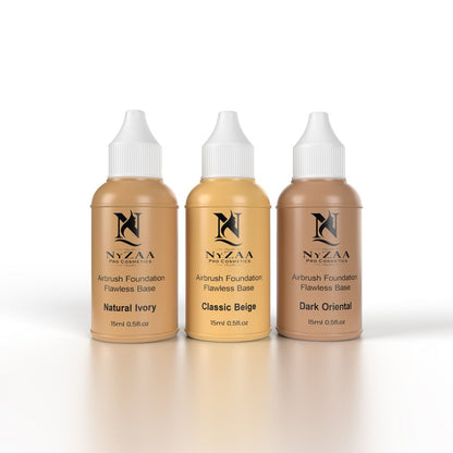 NyZAA Airbrush Liquid Foundation (3 Shades) + Thinner COMBO