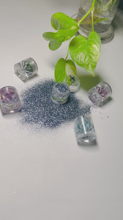 NyZAA Black Smokey Glitter Nc-G45, High Quality Pigmented